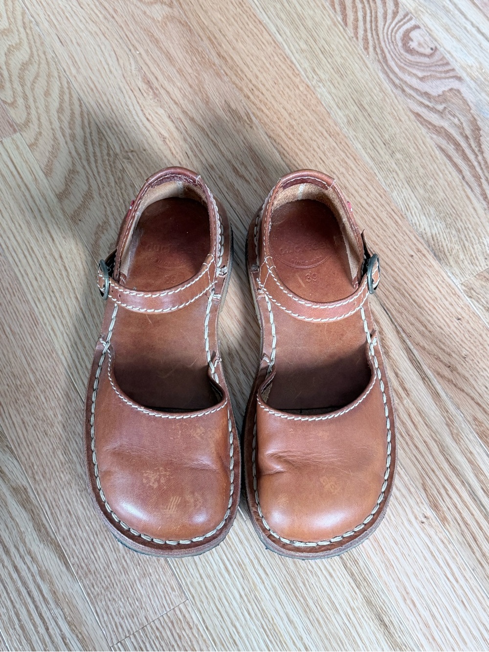 Duckfeet Mols 39 Women’s Brown Leather Mary Jane Dress Shoes with Buckle